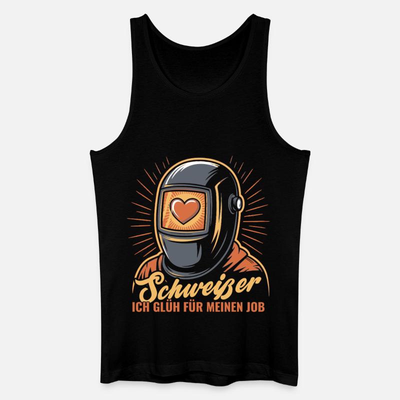Leitbildfeuer Schweißer mit Herzen - Männer Bio Tank Top - Schwarz