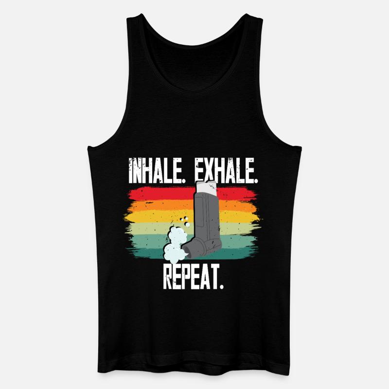 Asthma Asthmatiker Inhale Exhale Repeat - Männer Bio Tank Top - Schwarz