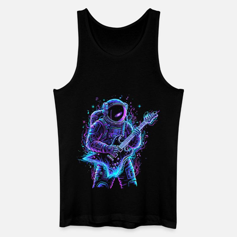 Astronaut Musician - E-Gitarre - Männer Bio Tank Top - Schwarz
