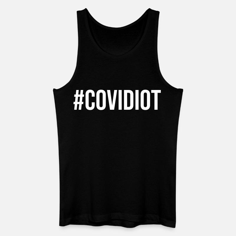 Covidiot - Männer Bio Tank Top - Schwarz