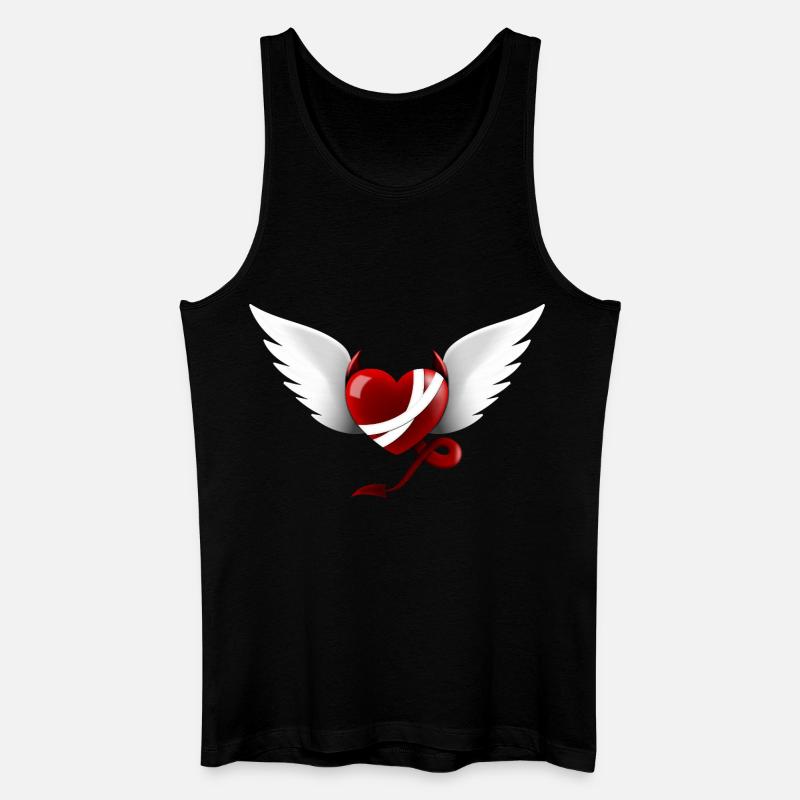 Herz Teufel Engel Design Geschenk - Männer Bio Tank Top - Schwarz