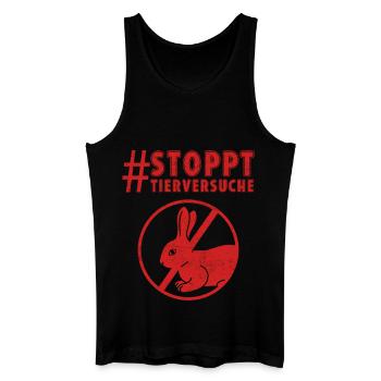 Animal welfare STOP ANIMAL TESTING FUNNY - Men’s Organic Tank Top - black - Front
