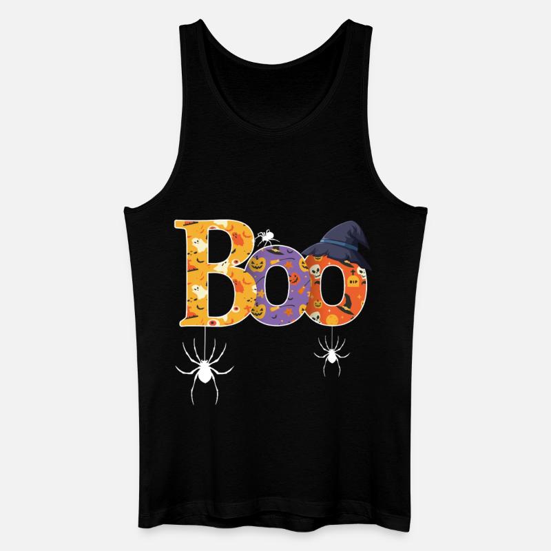 Boo Muster Halloween - Männer Bio Tank Top - Schwarz