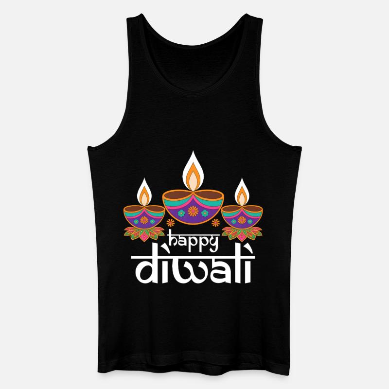 Fröhliches Diwali Lichterfest - Männer Bio Tank Top - Schwarz