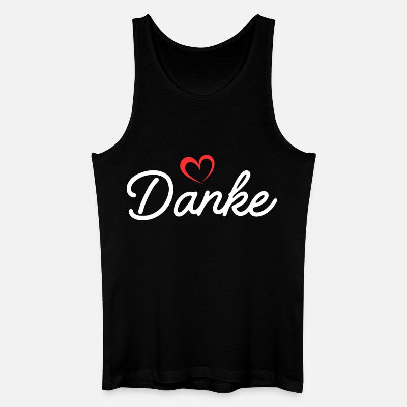 Danke Herz Script - Männer Bio Tank Top - Schwarz