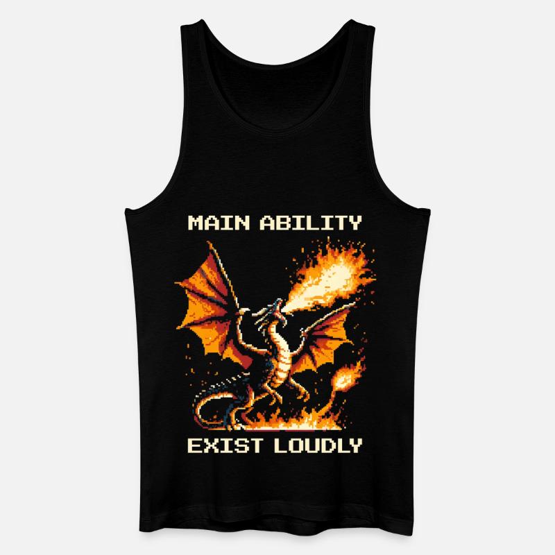 Hauptfähigkeit: laut existieren | Drache - Männer Bio Tank Top - Schwarz