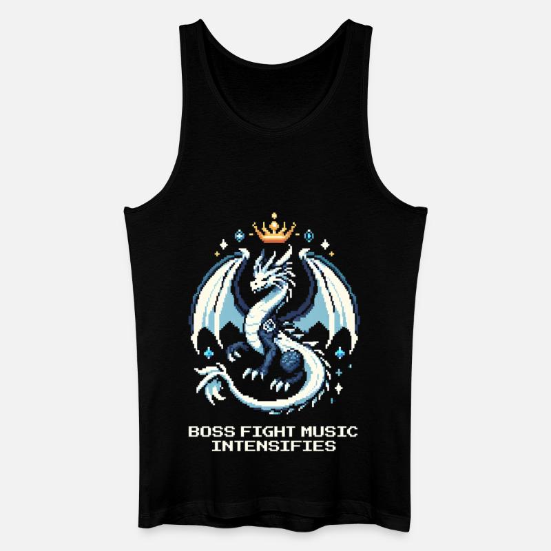 Bosskampf-Musik | Drache Pixel Art - Männer Bio Tank Top - Schwarz