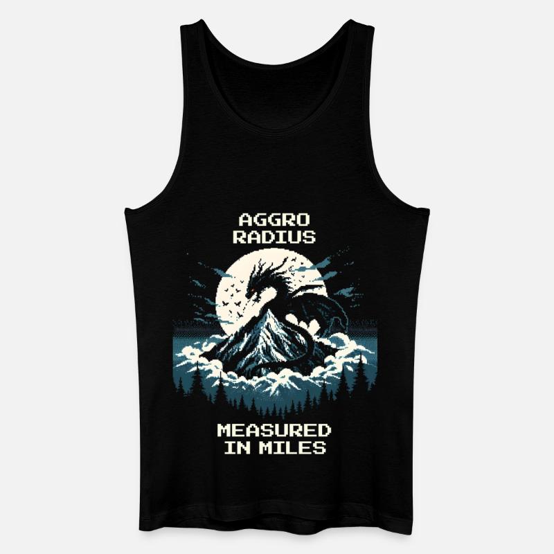 Aggro-Radius | Retro Drache Pixel Art - Männer Bio Tank Top - Schwarz