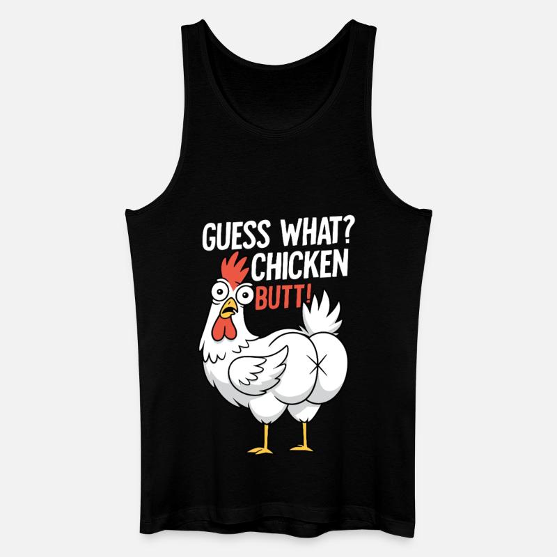 Huhn Butt Spruch Cartoon - Männer Bio Tank Top - Schwarz