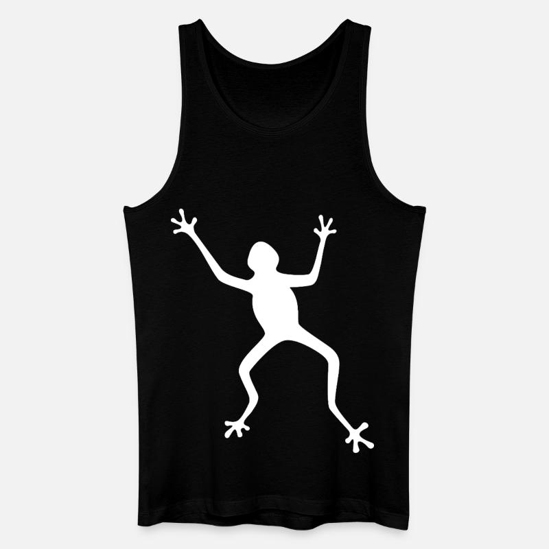 Frosch Silhouette: Tropisch, Regenwald - Männer Bio Tank Top - Schwarz