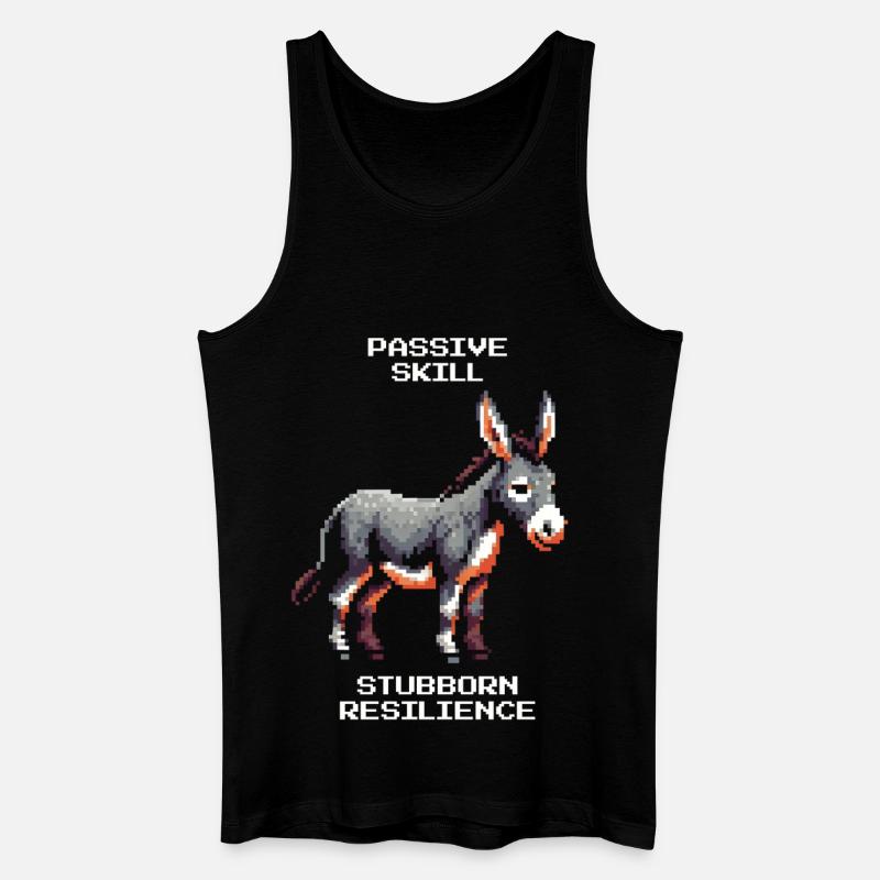 Esel: Sture Ausdauer | RPG Humor - Männer Bio Tank Top - Schwarz