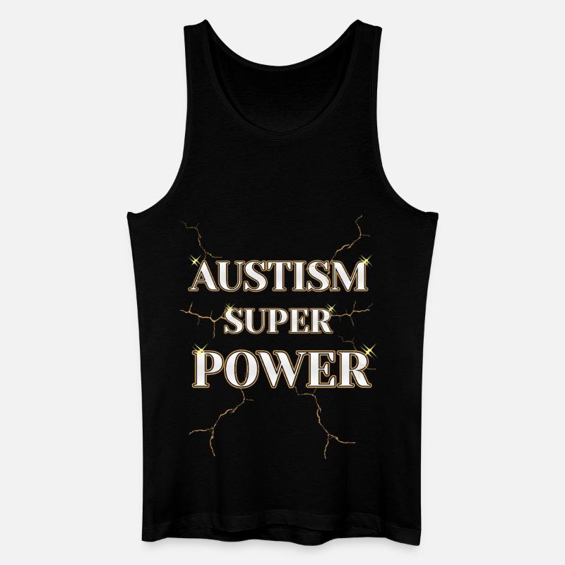 AUSTIM SUPER POWER MODERNES DESIGN - Männer Bio Tank Top - Schwarz