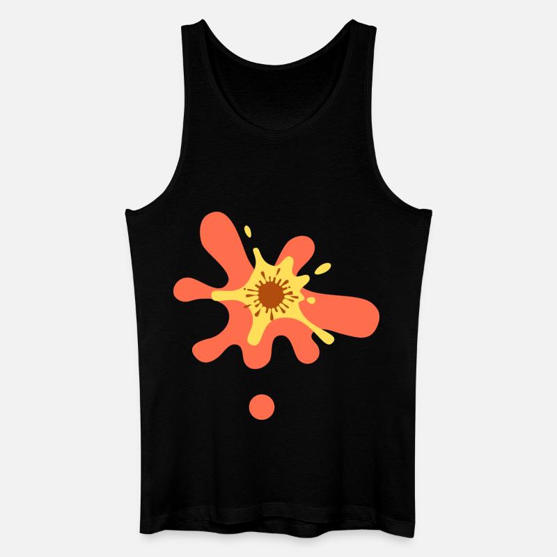 Farbklecks-Splatter Orange-Gelb - Männer Bio Tank Top - Schwarz