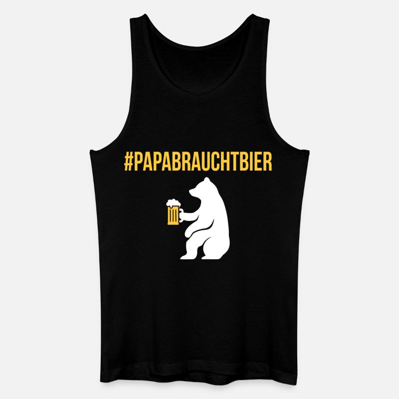 Bierfan PAPABRAUCHTBIER Lustiges - Männer Bio Tank Top - Schwarz