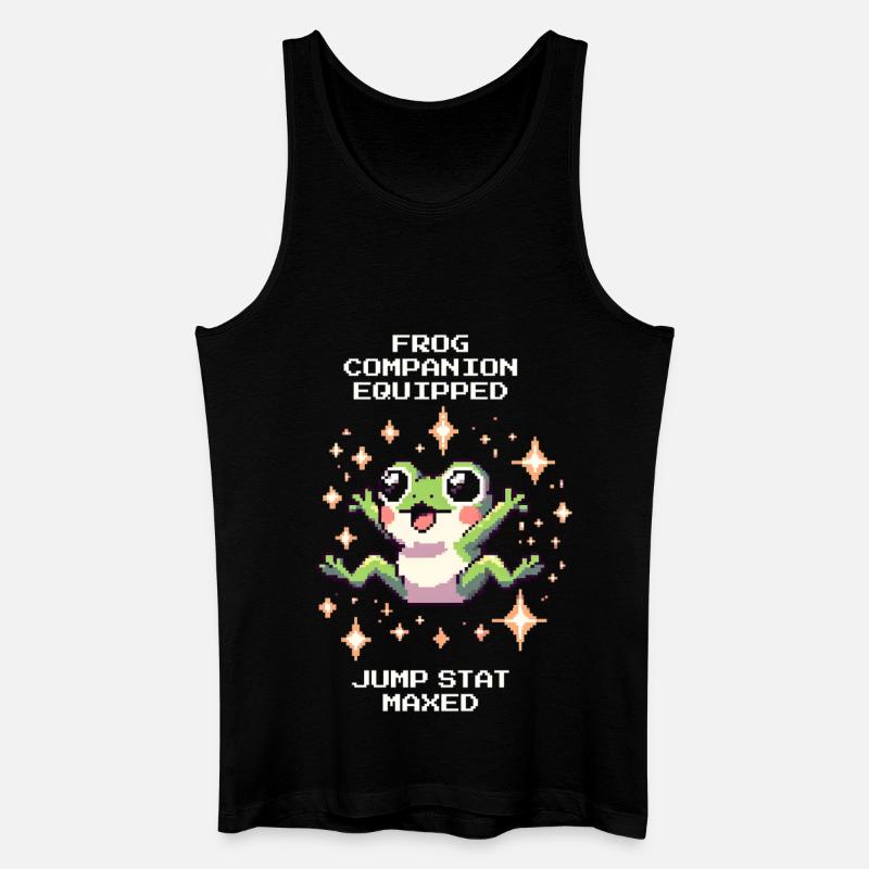 Frosch-Kumpel ausgerüstet – Sprung max | Kröte - Männer Bio Tank Top - Schwarz