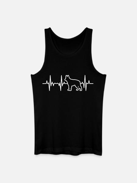 German Shepherd Heartbeat - Men’s Organic Tank Top - black