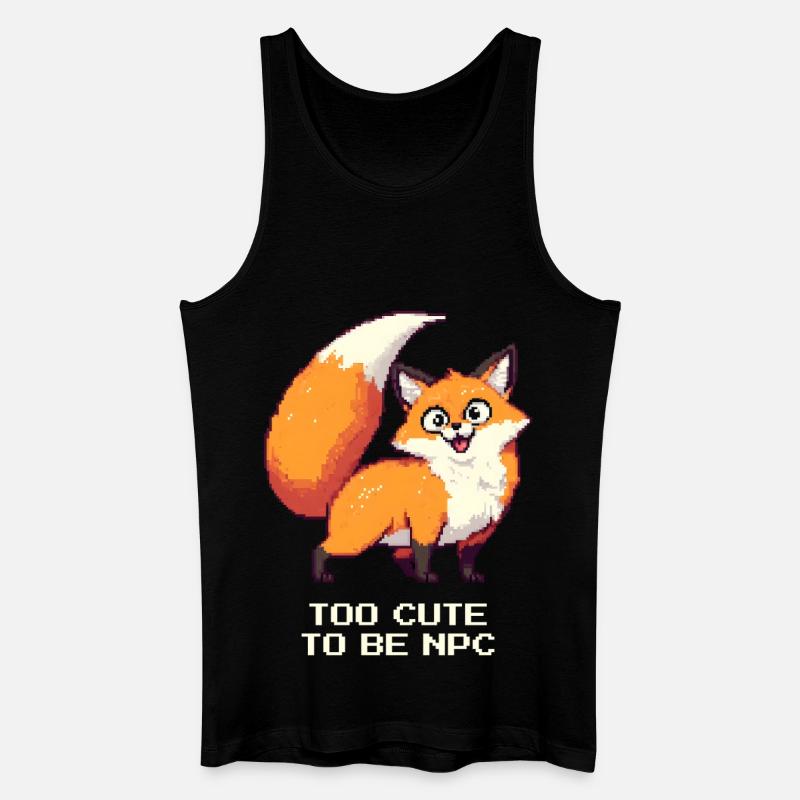 Derpy Fuchs mit Main-Character-Energy - Männer Bio Tank Top - Schwarz