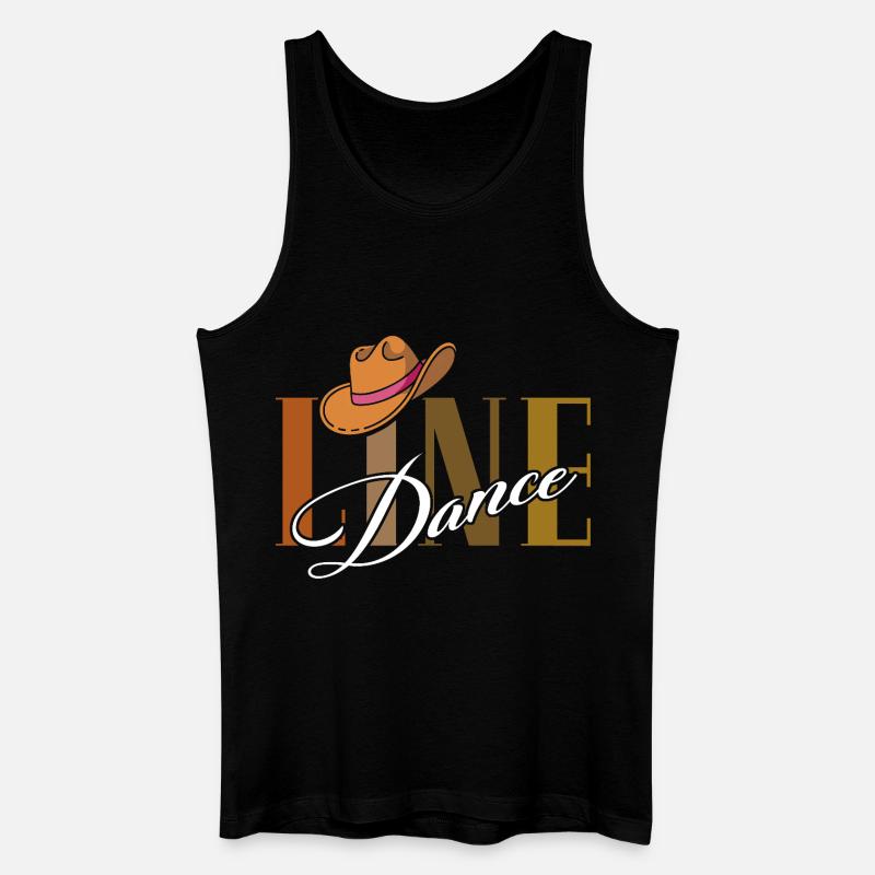 Line Dance Cowboy Tee - Men’s Organic Tank Top - black