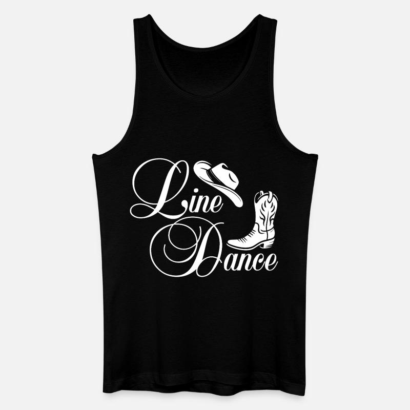 Line Dance Western Script - Männer Bio Tank Top - Schwarz