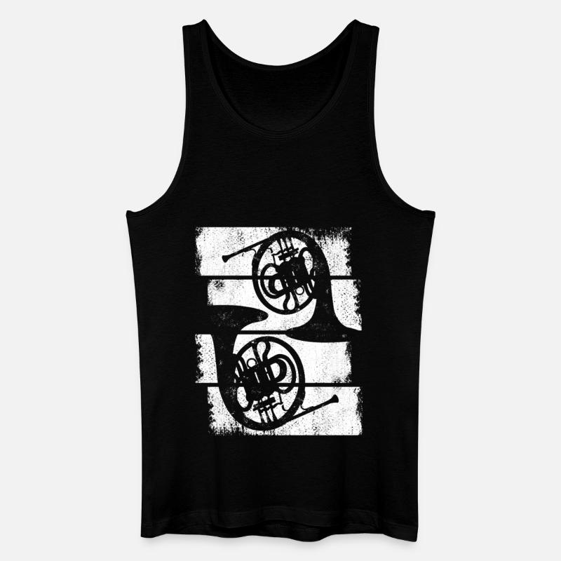 Horn Musikinstrument - Männer Bio Tank Top - Schwarz