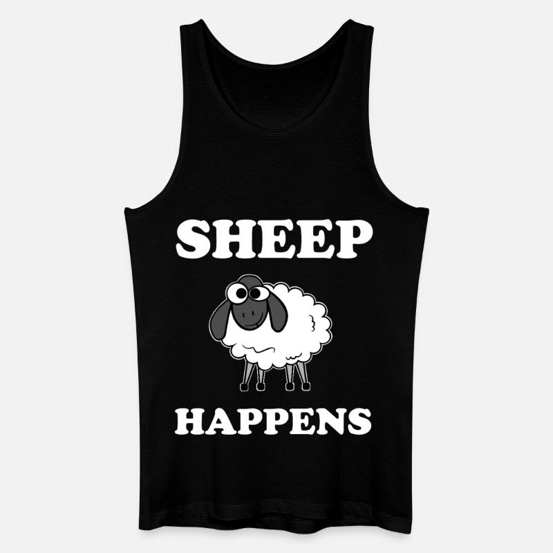 Sheep Happens - Männer Bio Tank Top - Schwarz