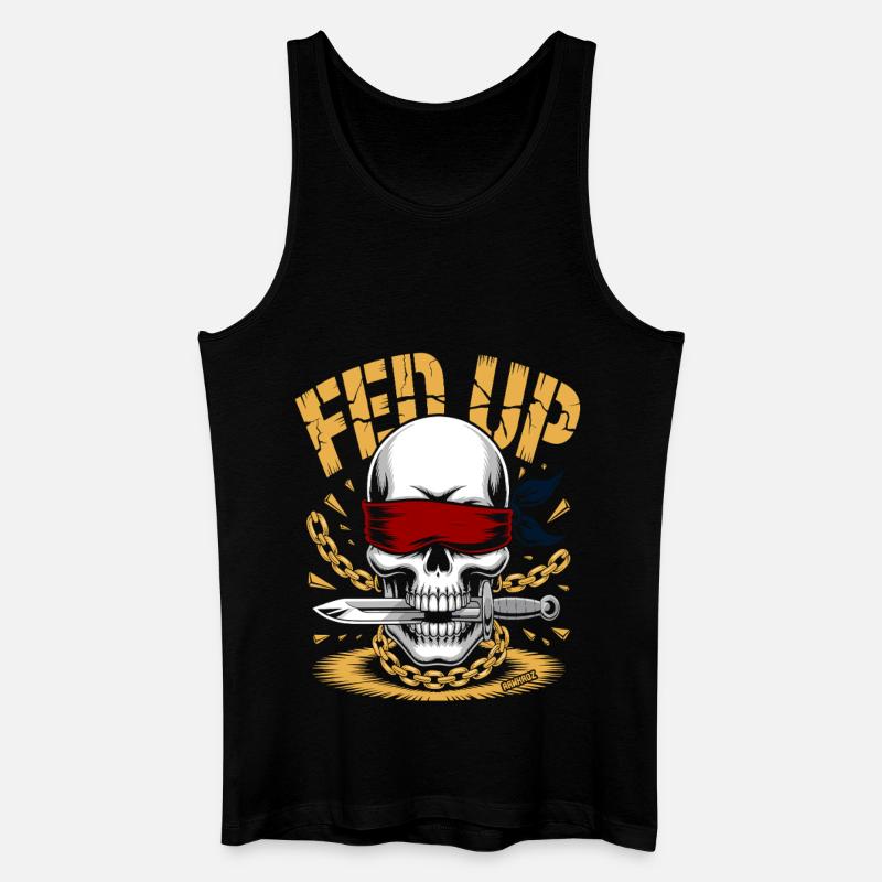 Blind skull with chain, muzzle full - Men’s Organic Tank Top - black