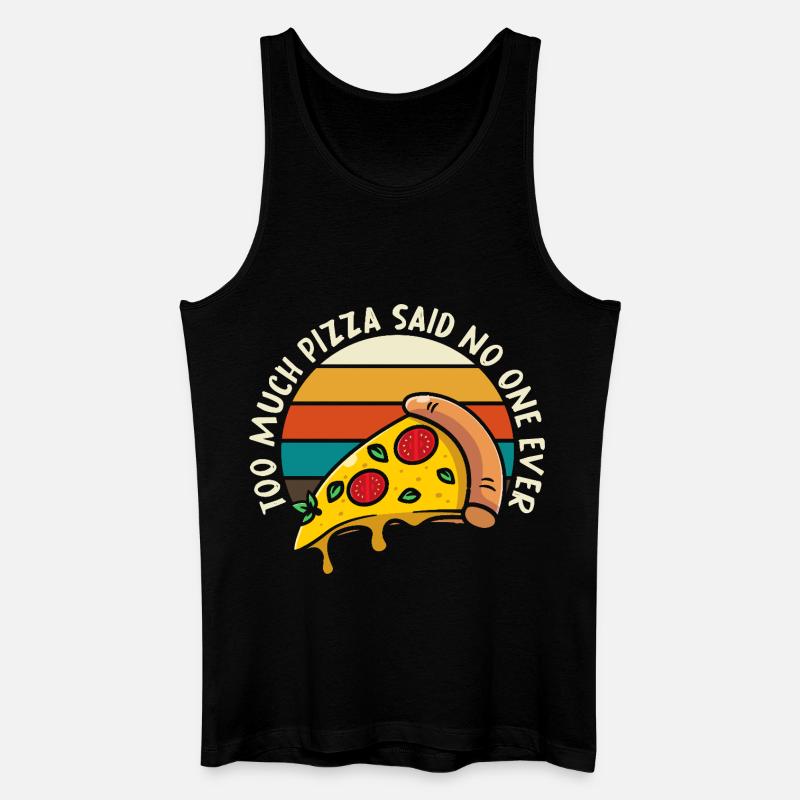Pizza Meme Retro Sunset - Men’s Organic Tank Top - black