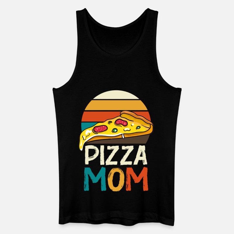 Pizza Mom Slice Retro - Männer Bio Tank Top - Schwarz