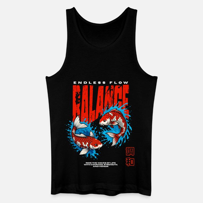 Balance - Koi Fische - Endless Flow - Männer Bio Tank Top - Schwarz
