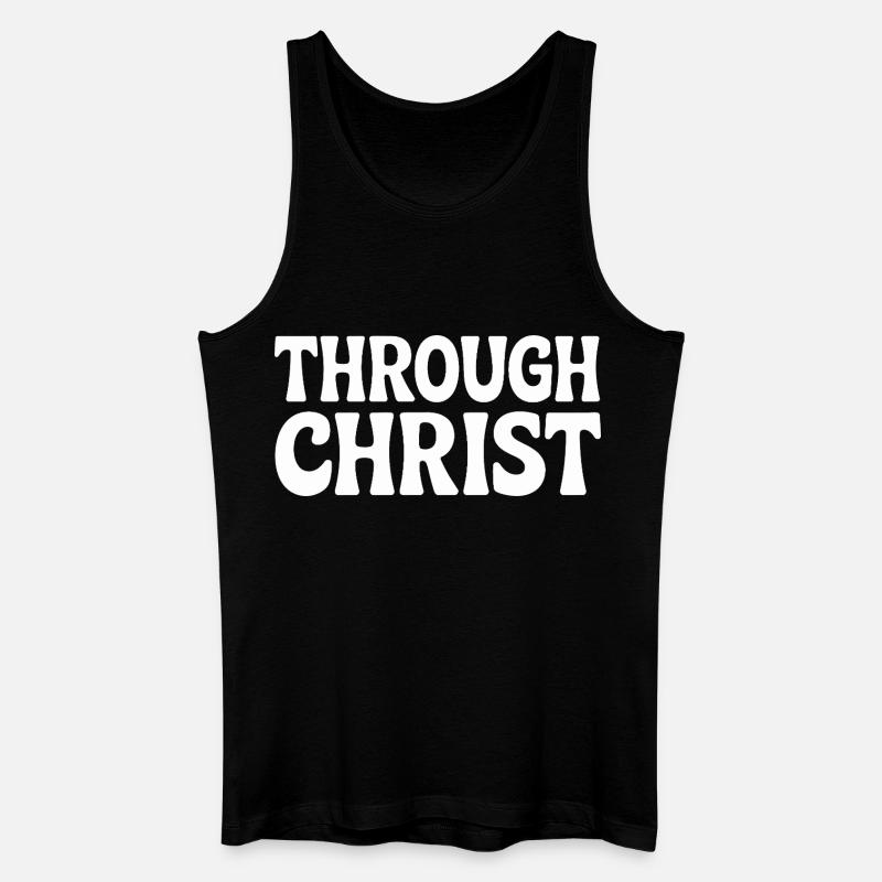 Trough Christ Jesus Christen Glaube - Männer Bio Tank Top - Schwarz