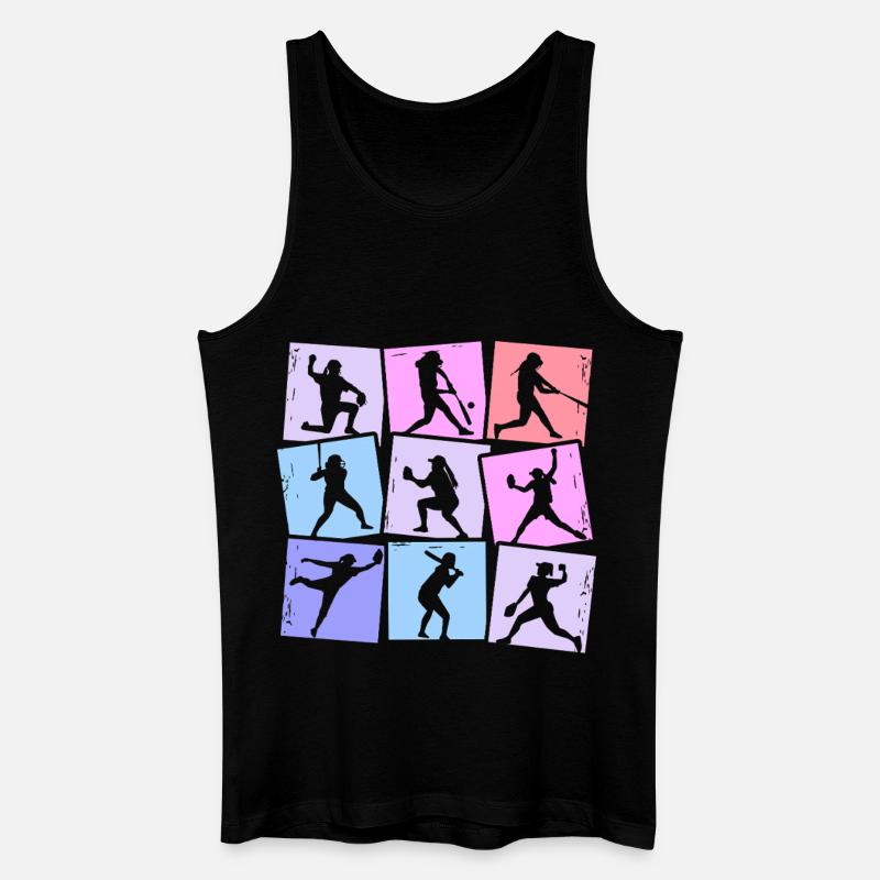 Baseballspielerin Baseball Damen Kinder Mädchen - Männer Bio Tank Top - Schwarz