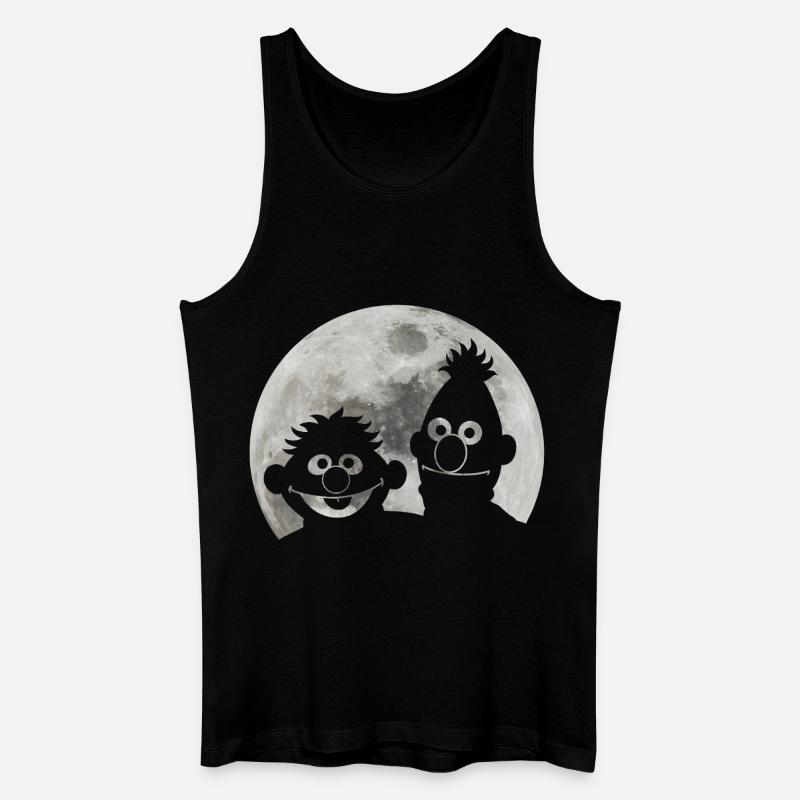 Sesamstraße Ernie & Bert Bei Mondschein - Männer Bio Tank Top - Schwarz