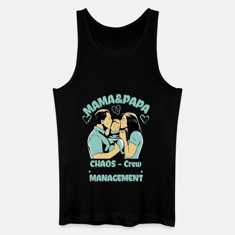 MAMA & PAPA CHAOS CREW - Männer Bio Tank Top - Schwarz