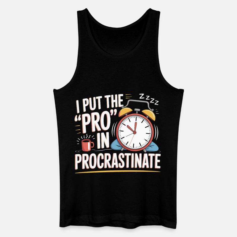 Pro in Procrastinating Clock - Men’s Organic Tank Top - black
