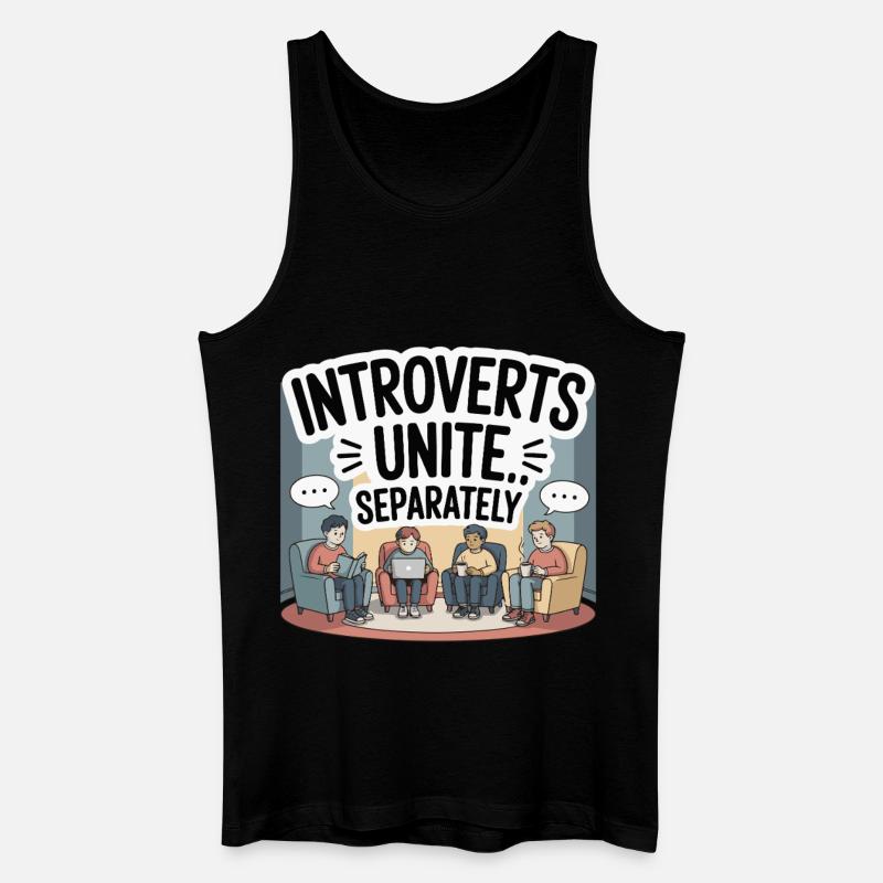 Introverts Unite Separately - Männer Bio Tank Top - Schwarz