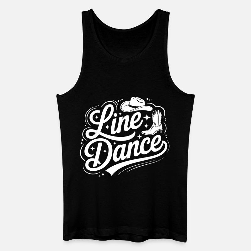 Line Dance Silhouette Schriftzug - Männer Bio Tank Top - Schwarz