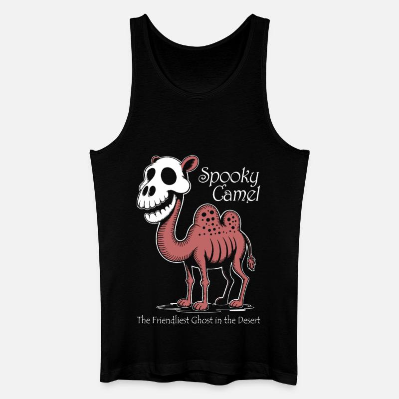 Spooky Camel Ghost in Desert - Männer Bio Tank Top - Schwarz