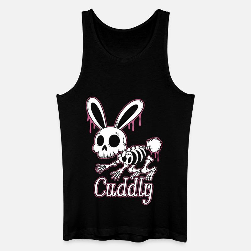 Bone Bunny Cuddly Halloween Rabbit - Men’s Organic Tank Top - black