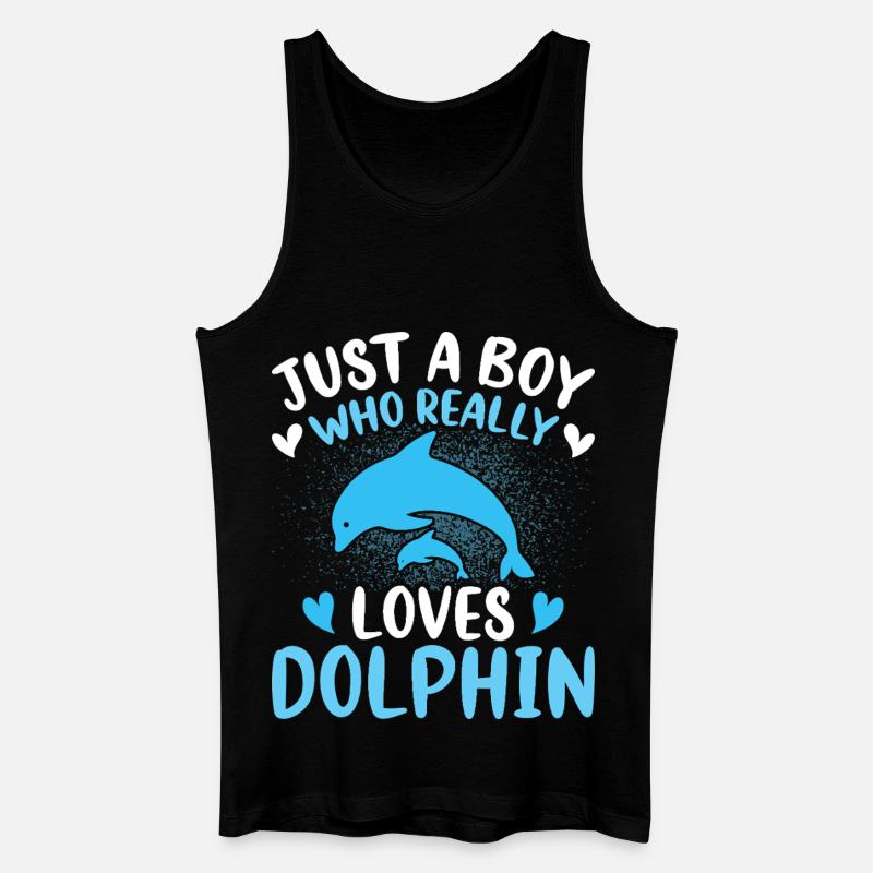 Delfin - Männer Bio Tank Top - Schwarz