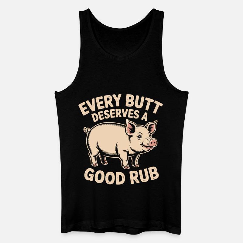 Grill Lustig Schwein - Männer Bio Tank Top - Schwarz