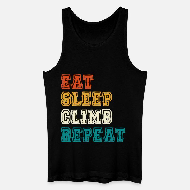 Eat Sleep Climb Repeat Design - Männer Bio Tank Top - Schwarz