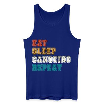 Eat Sleep Canoeing Repeat Farbblock - Männer Bio Tank Top - Königsblau - Vorne