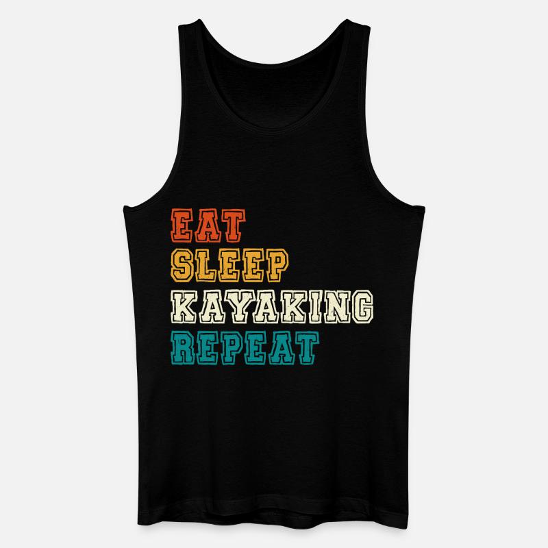 Eat Sleep Kayaking Repeat - Männer Bio Tank Top - Schwarz