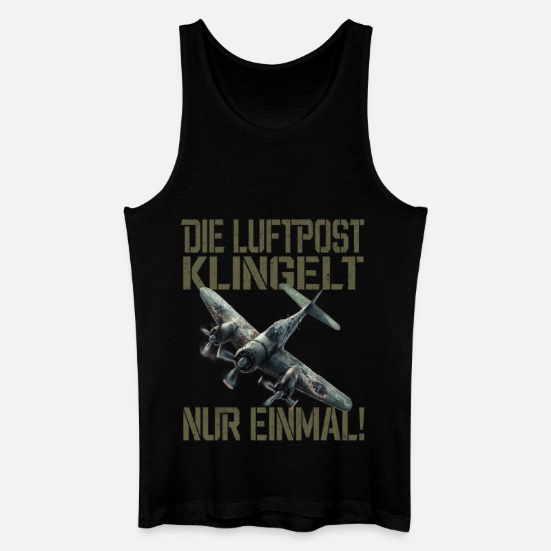 Die Luftpost Klingelt Nur Einmal Flugzeug - Männer Bio Tank Top - Schwarz