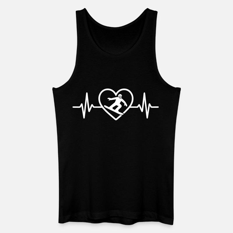 Snowboard-Herz - Männer Bio Tank Top - Schwarz