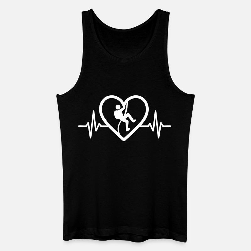 Klettern mit dem Herzen - Männer Bio Tank Top - Schwarz
