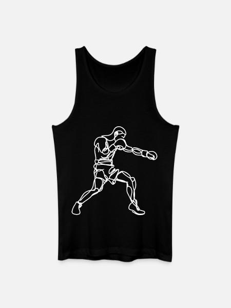 Boxer Drawing - Men’s Organic Tank Top - black