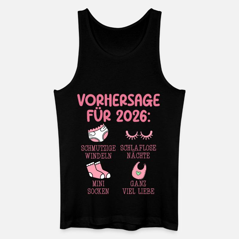 Werdende Mutter 2026 VORHERSAGE Lustiges - Männer Bio Tank Top - Schwarz