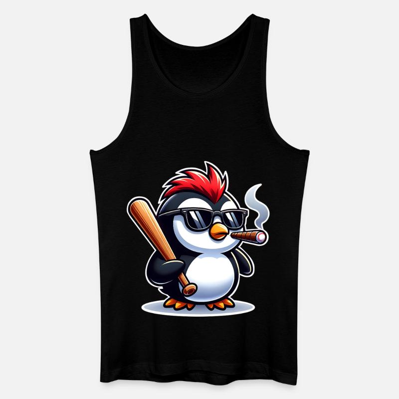 Pinguin  - Männer Bio Tank Top - Schwarz