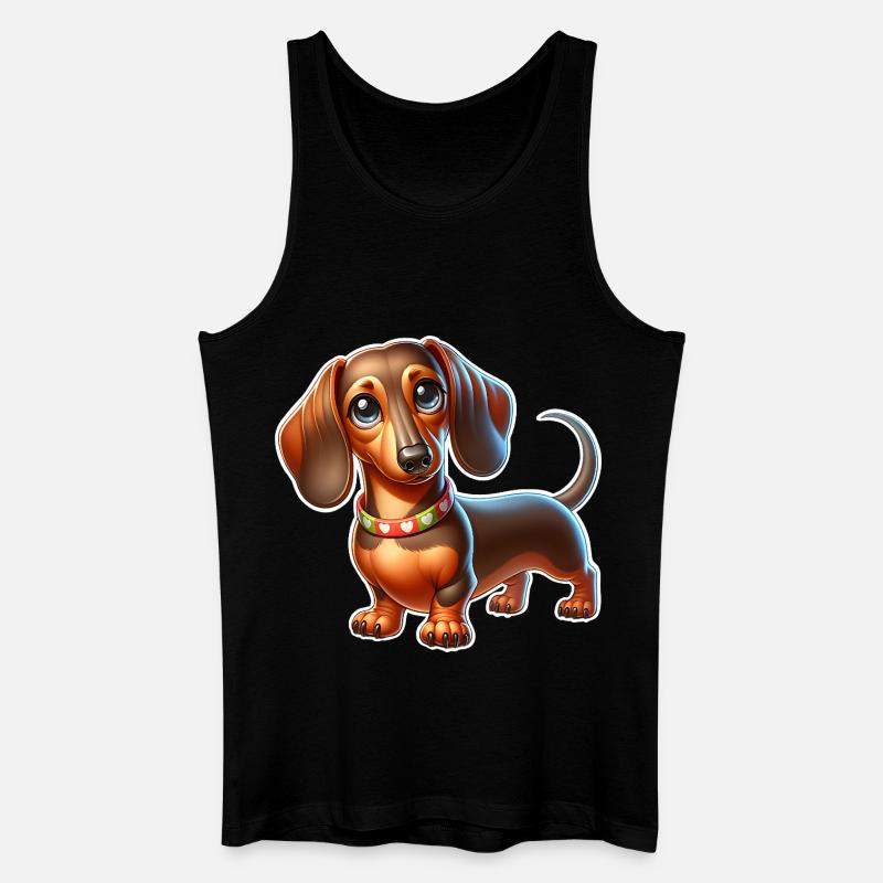 Dackel - Männer Bio Tank Top - Schwarz